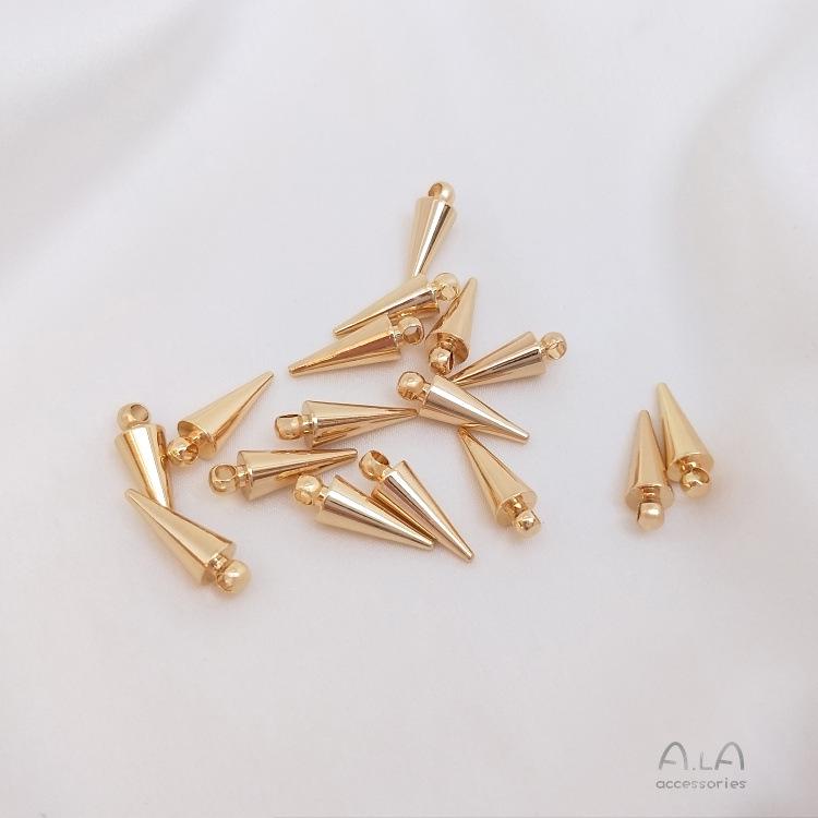 14K Gold Filled Kegelanhänger Kupfer Ohrringe Schmuckanhänger
