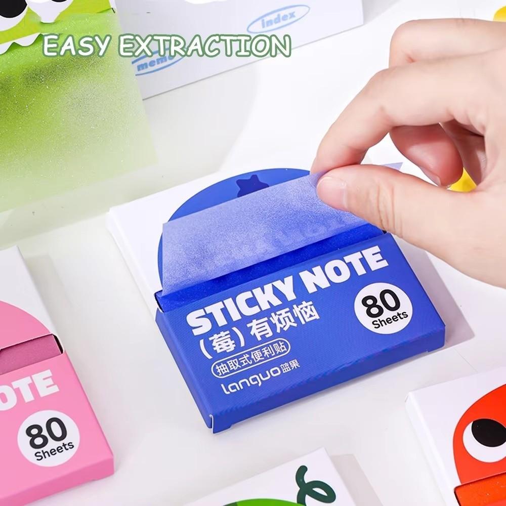 Cartoon Fruit Memo Pad Paper Dopamine Pull Out Design Planner Schedule Stickers Self-Adhesive Pearlescent Transparent