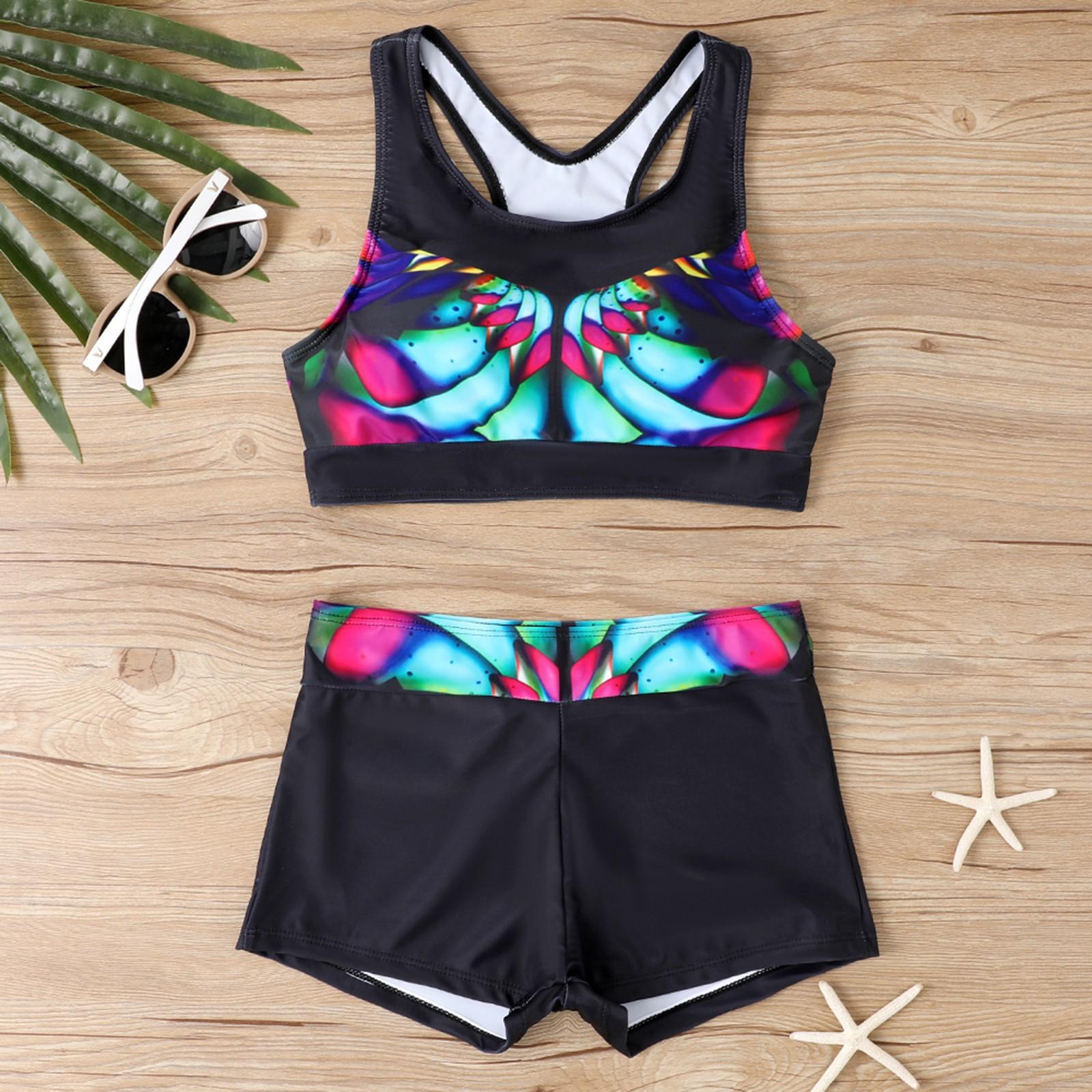 

Женский раздельный модный сексуальный купальник-бикини с принтом и подкладкой для груди без стальных скобок XXXL циан