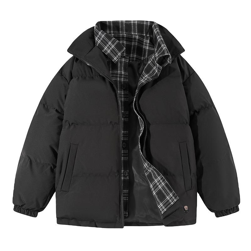 

Осень и Зима Черный Воротник-стойка Утолщенный Ветрозащитный и Теплый Модный Бренд Хлебная Одежда Хлопковая Одежда Куртка Мужская 3XL чёрный