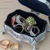 Antique Design Jewelry Storage Box Protective Alloy Frame Portable Size For Bridal Accessories Home Decoration