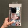 Lychee Grain Phone Case For iPhone 17 17Air 16 15 14 13 12 11 Pro Max 16 Plus Grid Pattern Splicing Fabric Silicone Cover Funda