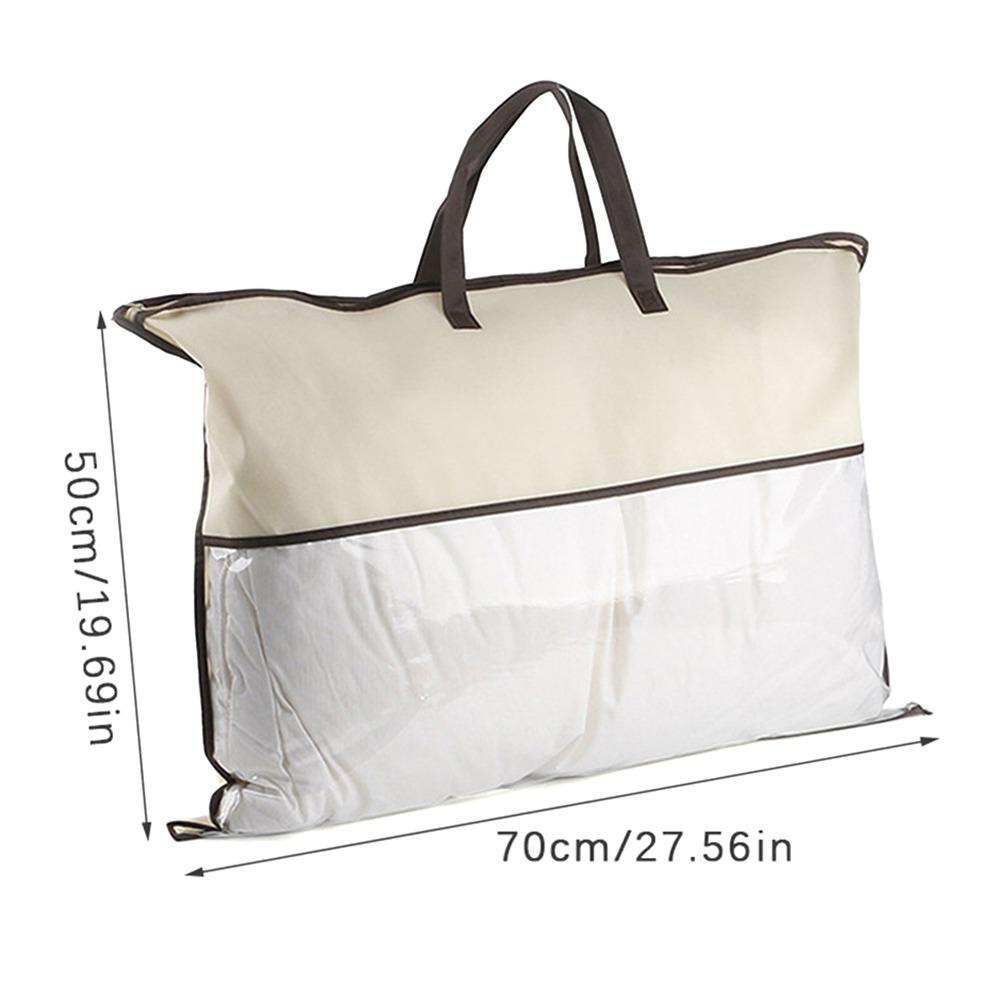 With Zipper Pillow Storage Bag Non-woven Tote Bag for Storing Pillows and Blankets