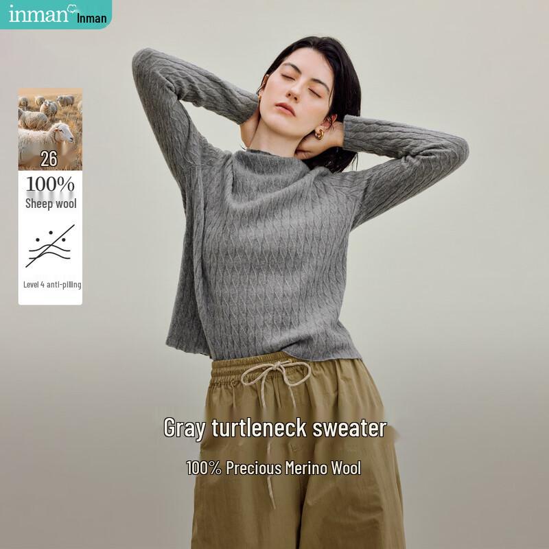 

INMAN Women s 2025 Fall Pure Wool Sweater XL