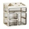 Makeup Organizer with 4 Drawers 4 Tier Plastic Multi Compartments Cosmetic Display Case Skincare Holder for Bathroom