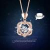 Trendy Rose Gold Double Heart Pendant Necklace - Sparkling Love Gift for Girlfriend