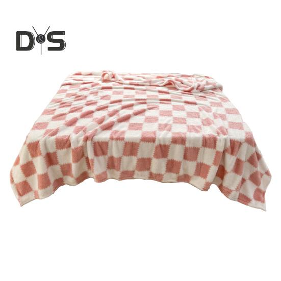 

Плюшевое одеяло с шахматным узором, дышащее пушистое одеяло, клетчатое одеяло для всех сезонов, для дома, офиса, путешествий 70cm