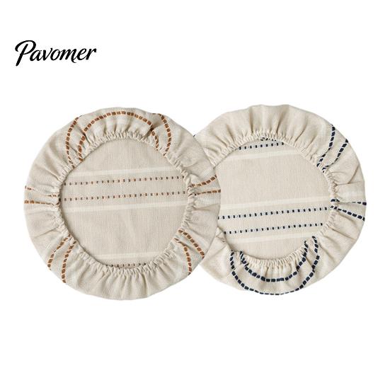 Natural Linen Food Covers for Fruits And Vegetables Sourdough Jars Covers, Reusable Elastic Bowl Retro Striped Eco Conscious Preservation Supplies
