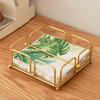 Napkin Holder for Table Flat Napkin Dispenser with Weighted Arm Square Cocktail Paper Holder for Kitchen Dining Room Restaurant Decor