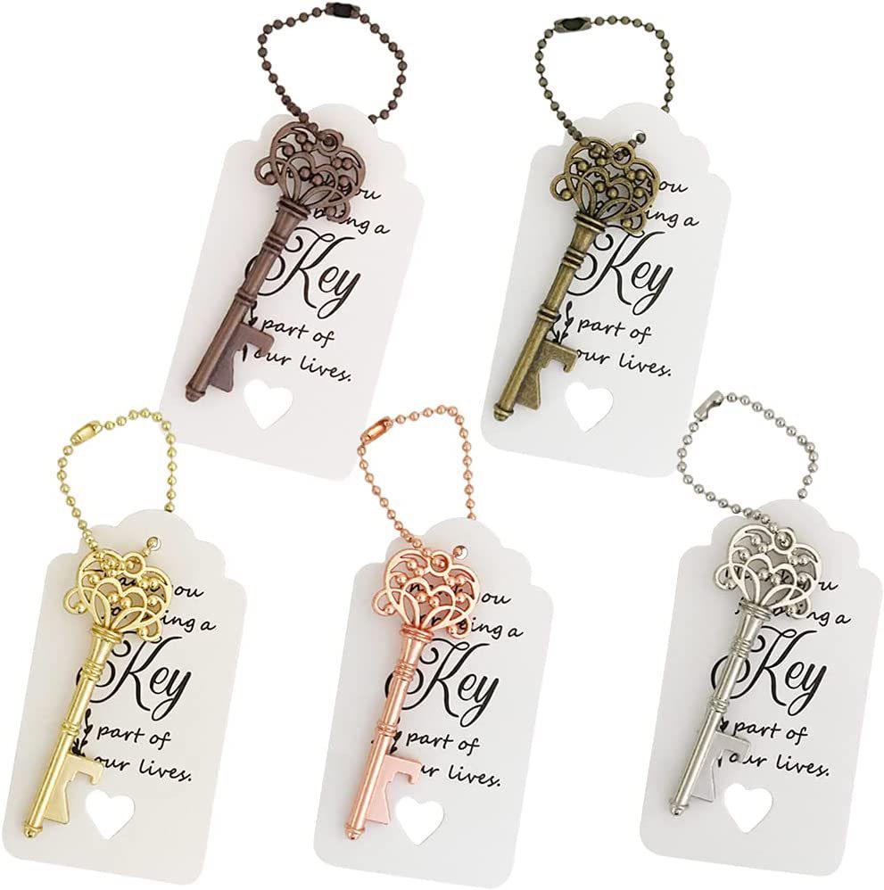 Vintage Key Style Bottle Opener, 50-Pack for Weddings & Parties
