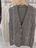 Speckled Dots Retro Diamond Button V-neck Sleeveless Autumn/Winter Women's Cardigan Vest