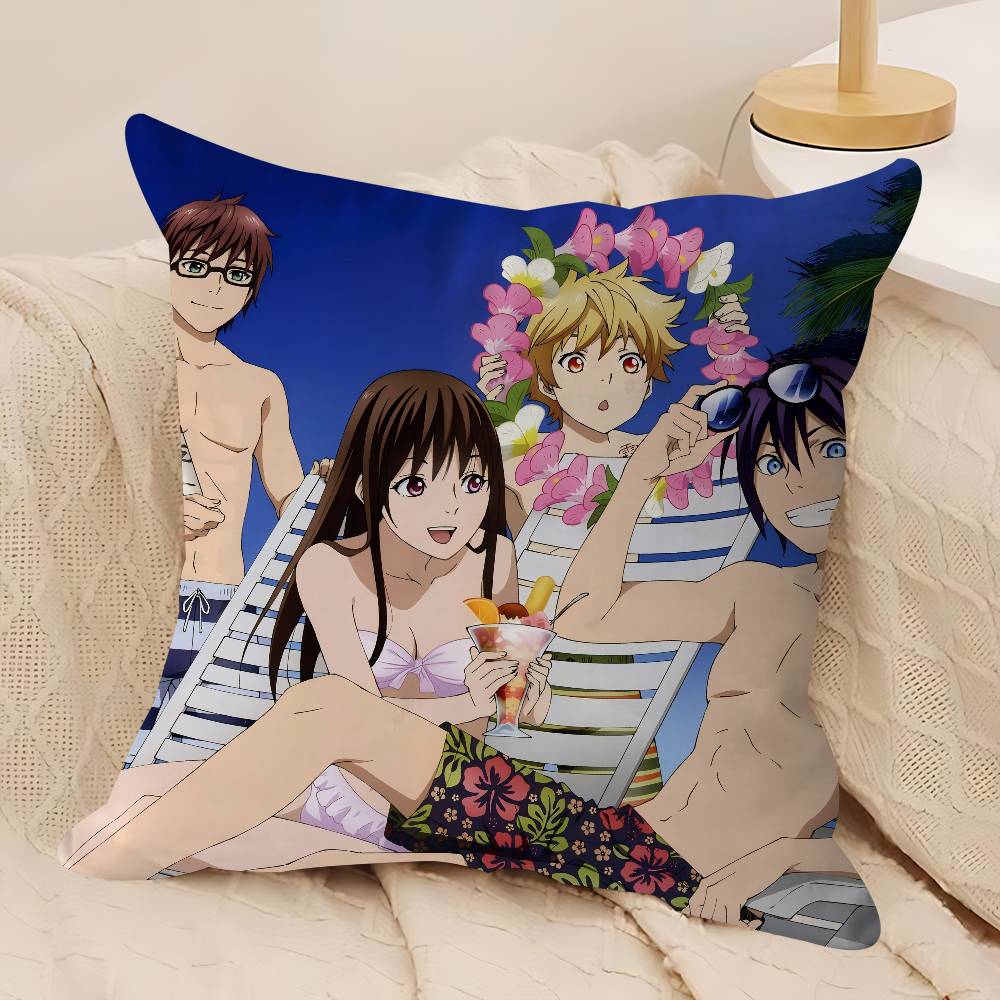 N-Норагами Аниме Наволочки Мультяшные Декоративные для Дивана Дома Двусторонняя Печать Короткий Плюш Милые Чехлы для Подушек 12x12Inch