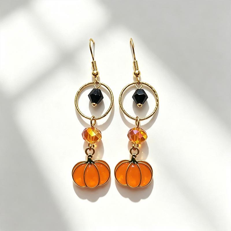 European Halloween Earring Set: Spider, Skull, Pumpkin Styles for a Festive Atmosphere