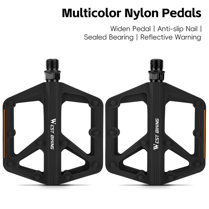 Bicycle Pedal Ultralight Nylon Bike Flat Pedal Widen Flatform Road Mountain Bike Pedals Non-slip MTB Pedals Mtb Accessories