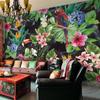 3D Wallpaper Tropical Rain Forest Parrot Leaf Mural Living Room Restaurant Cafe Bar Backdrop Wall Painting Frescoes