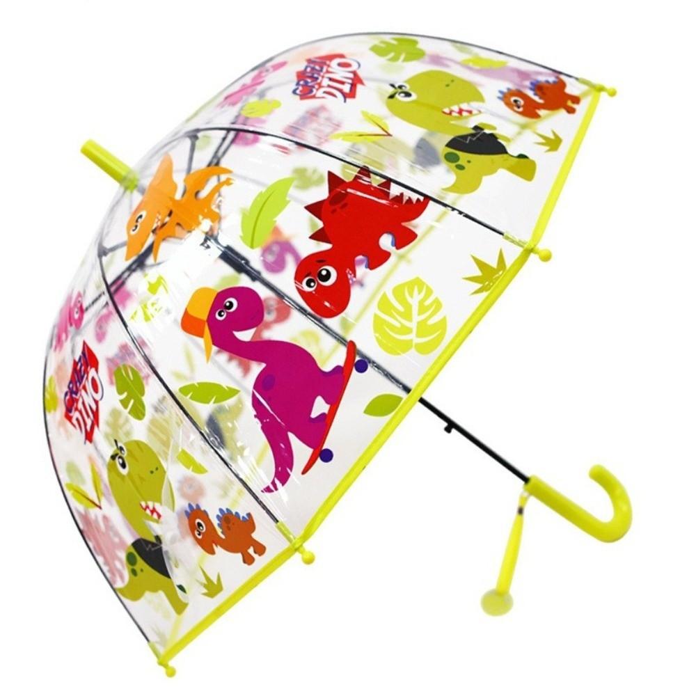 Transparent Long Handle Umbrella Easy Grip Hook Kids Umbrella Lightweight Dome Umbrella  Children