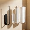Plastic Roll Paper Holder Wall Mounted Towel Bar Rack Cling Film Storage Rack  Cabinet