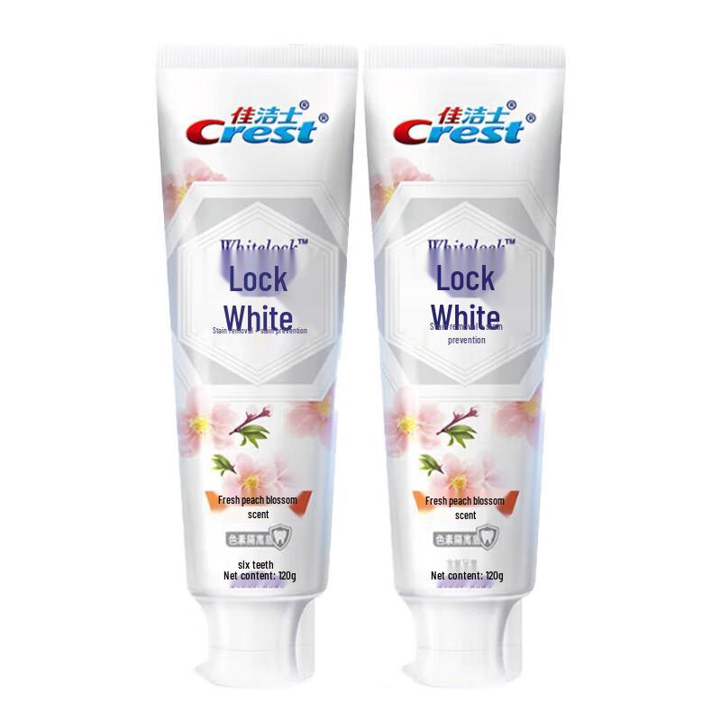 Crest Lock White Fresh Peach Blossom Toothpaste 120g (2-Pack)