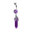 Belly Button Rings Stainless Steel Mixed Style Purple Zircon Dangle Hypoallergenic Navel Rings for Gift Giving