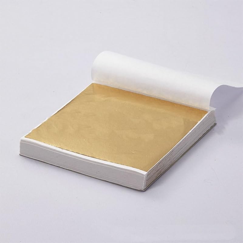BoYue 100PCS 24K Pure Genuine Gold Leaf Foil Sheet Gold Decoration (Gold)