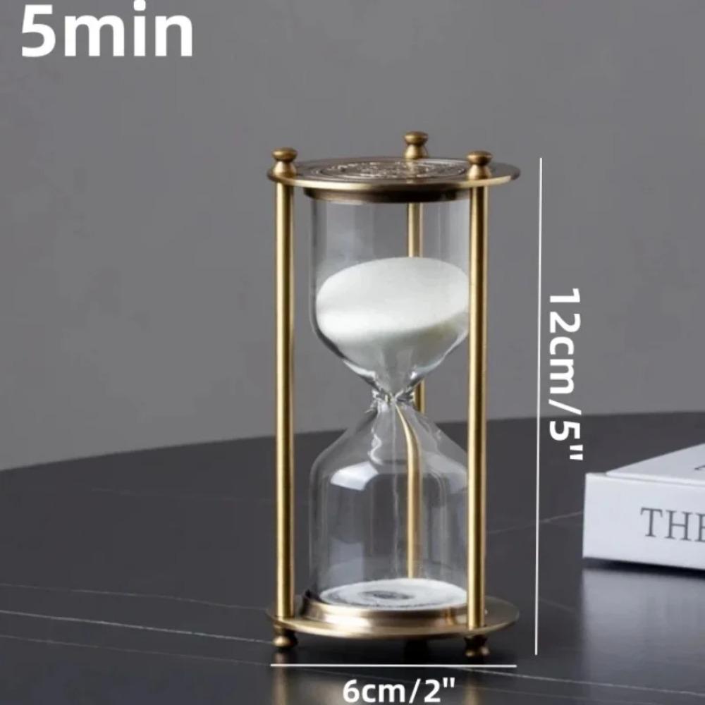 5/10/15/30/60 Minutes Retro Metal Hourglass Creative Kid's Toothbrush Timer Glass Sand Clock Living Room Desktop Office Decor