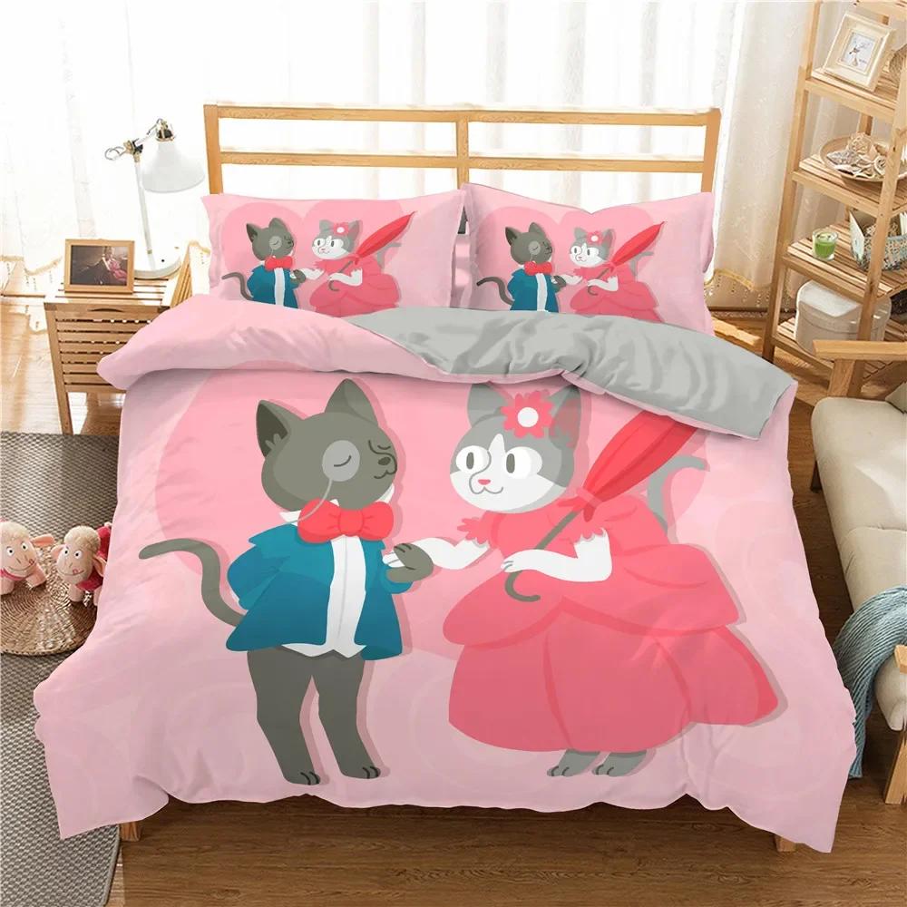 Cartoon Dinosaurier Königin Bettbezug Gelbe Tiere Bettwäsche Set Für Kinder Jungen Mädchen Tierwelt Weich 2/3 Stück Polyester Bettdeckenbezug