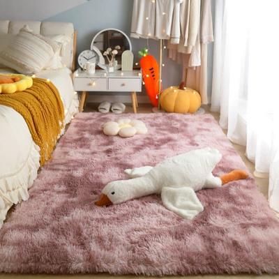 Dormitor Covor de păr din mătase Covor îngroșat de noptieră din pluș, rezistent la murdărie, covoraș mare complet