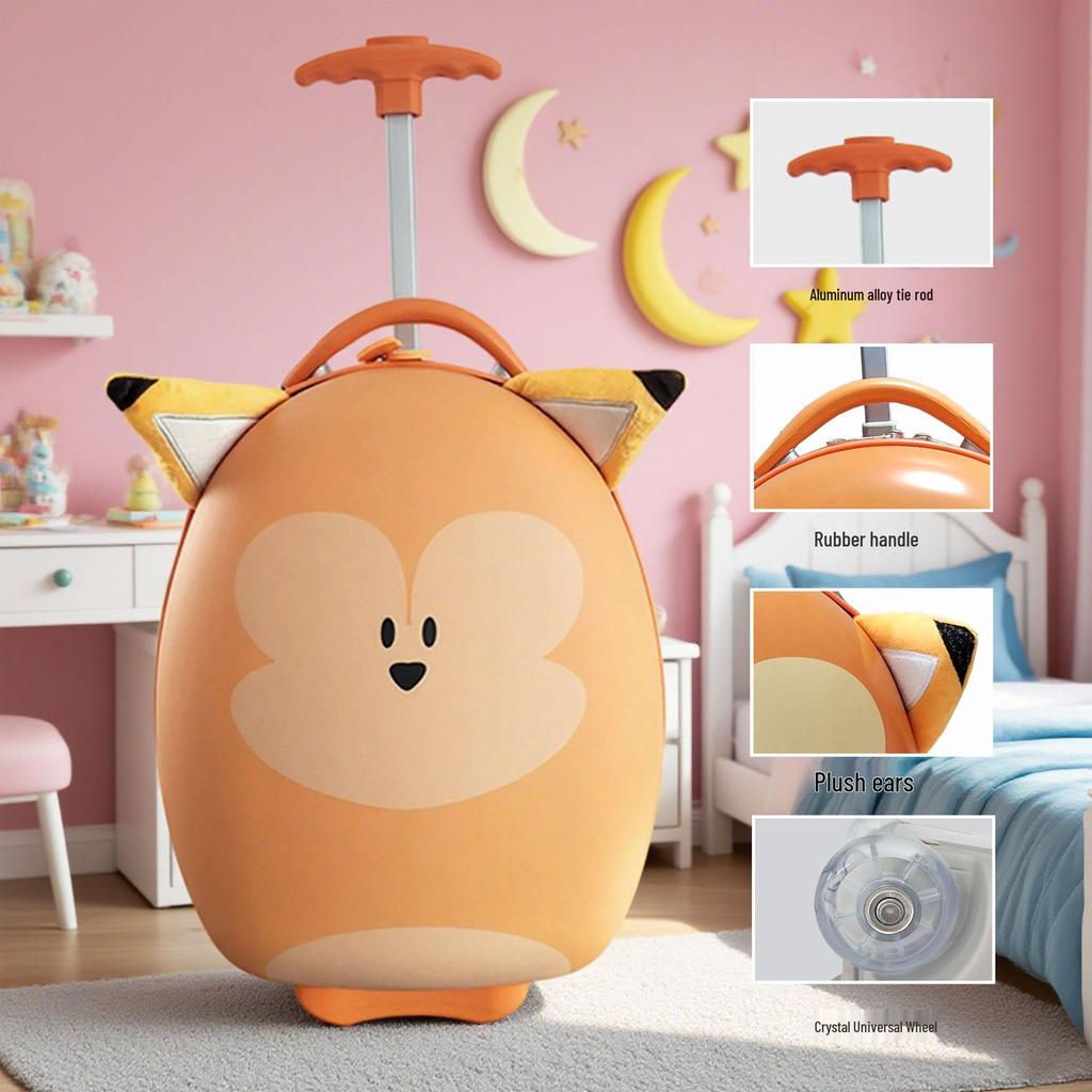 Children's 16" Eggshell Cartoon Trolley Suitcase