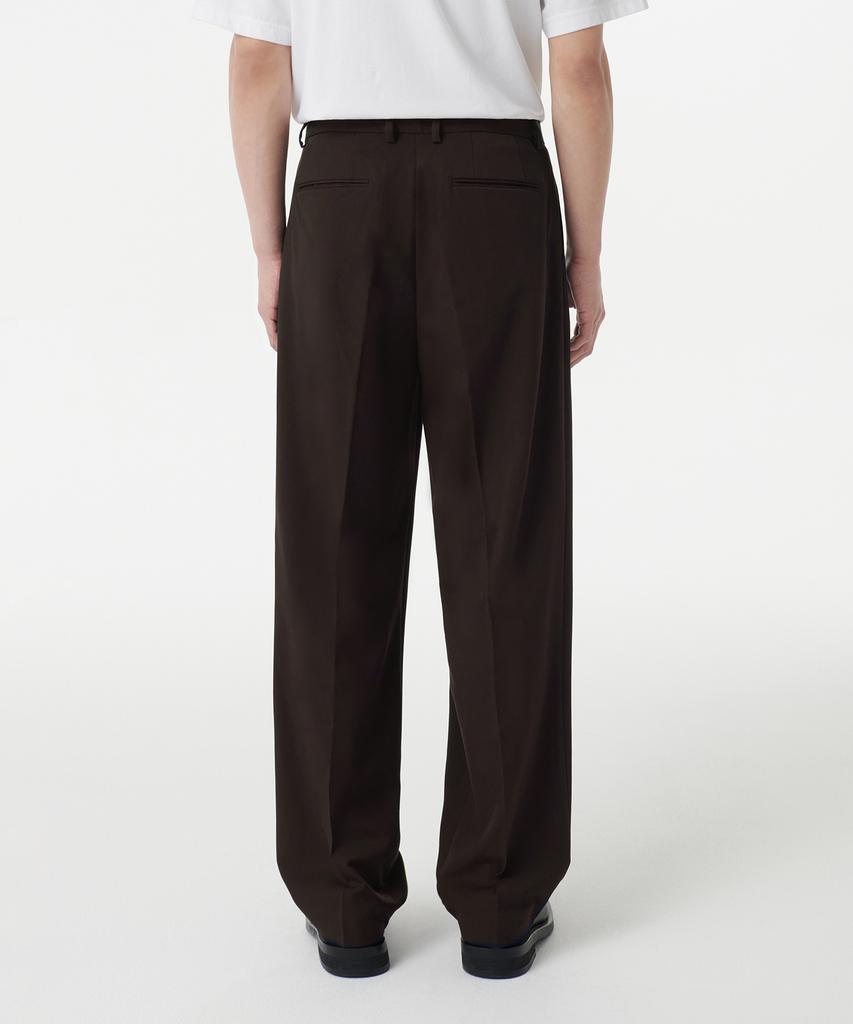 MUSINSA STANDARD Three-Puck Semi-Balloon Slacks [Dark Brown]