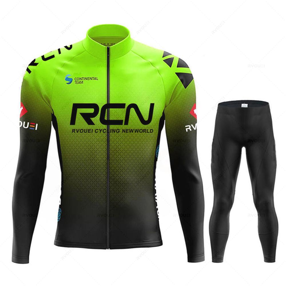 2025 Rcn Autumn Cycling Jersey Set Bicycle Sportwear Suit MTB Uniform Ropa Ciclismo Road Bike Clothing Bicicleta Long Bib Pants