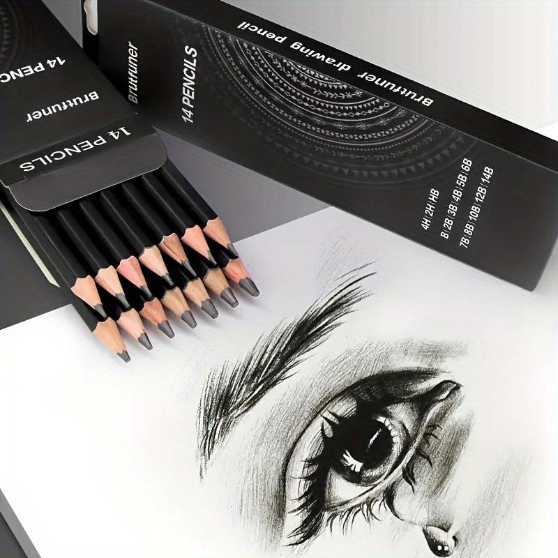 14pcs Professional Sketch Pencil Set 4H-14B Student Sketch Pencils for Art Painting