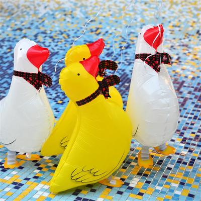 5 Stück Laufende Enten Ballon Entenform Folienballon Nutztier Huhn Ente Folienballon für Geburtstag Babyparty Party Dekoration