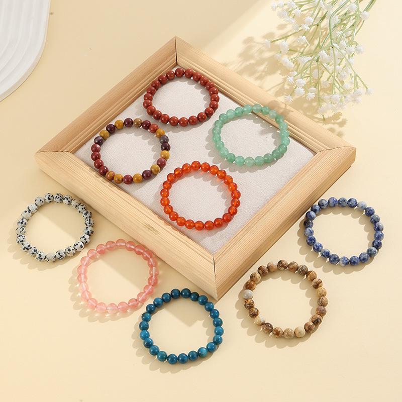 8mm Natural Stone Bracelet: Amethyst, Tiger's Eye, and Agate Jewelry
