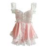 Linlin Ting Women's Cute Maid Lingerie: Sexy See-Through Bedtime Temptation for Small Busts
