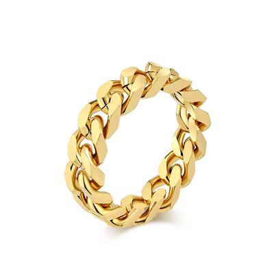 6mm Stainless Steel Rings for Women Classic Silver/Gold/Black Color Chain Ring Jewelry Men