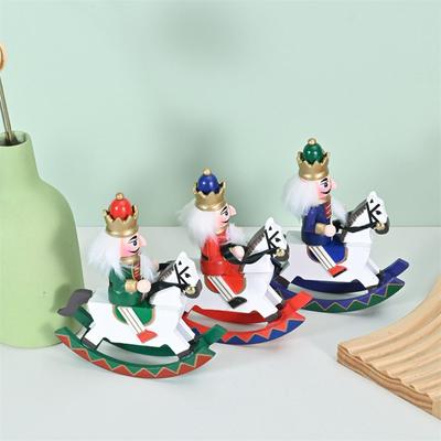 Christmas Nutcracker Decoration Traditional Home Decor Wooden Nutcracker Figurine for Mantelpiece, Party, Shelves