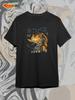 Black T-shirt with Samurai Cat Print