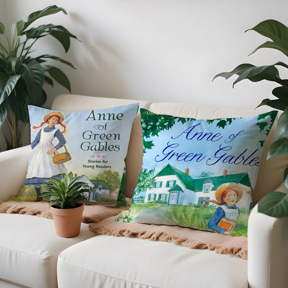 A-Anne of Green Gables Pillow Case Living Room Sofa Decorative Cushion Cover Simple Household Light Luxury Printed Pillow
