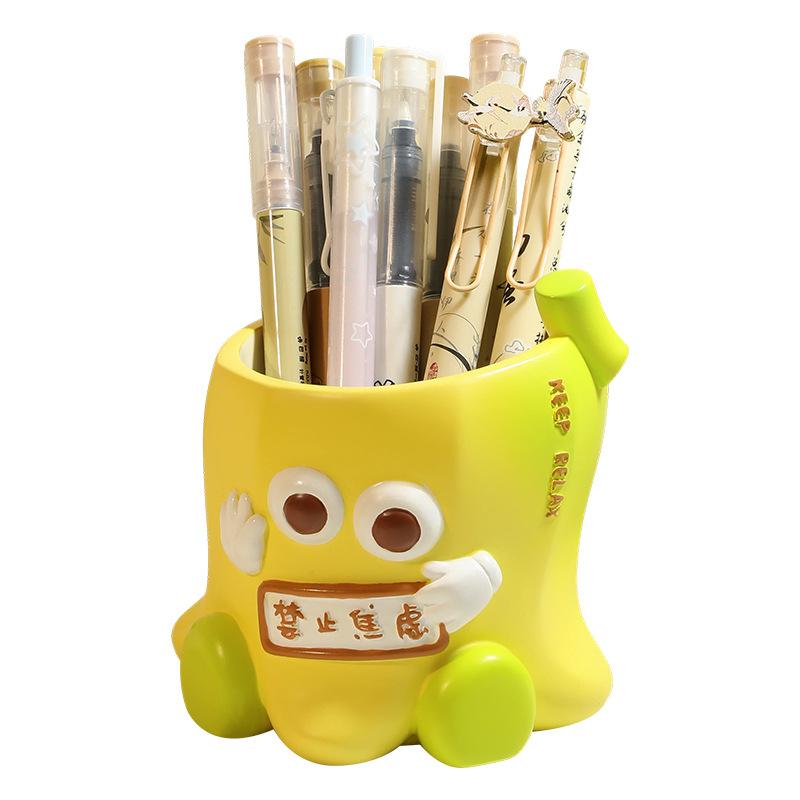 Creamy Style Un-Anxious Pen Holder - High-end, Large-capacity Storage Box - Office Desk Decorative Item