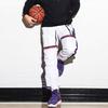 Li Ning Professional Basketball Series Loose Fit Drawstring Cuffed Long Knit Sports Pants Men Bottoms Standard-White AYKRA17-2