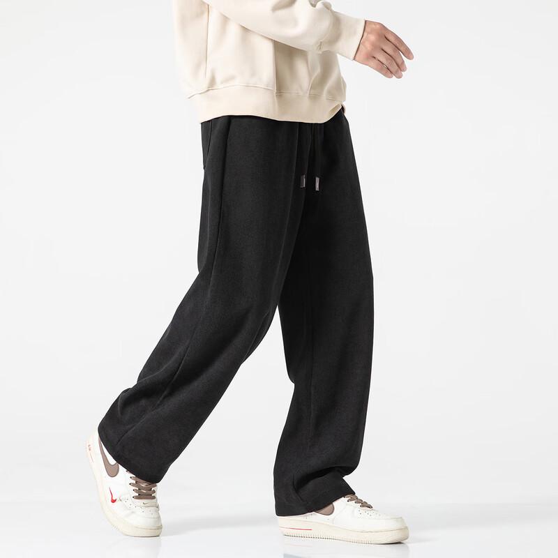 XueZhongFei Men's Corduroy Fleece-Lined Casual Pants
