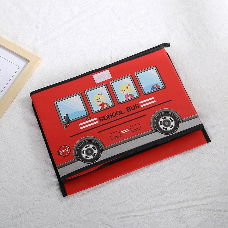 Home Supplies Children's Clothing And Toys Storage Box Laminated Non-woven Cartoon Car Storage Box Kids Collapsible Storage