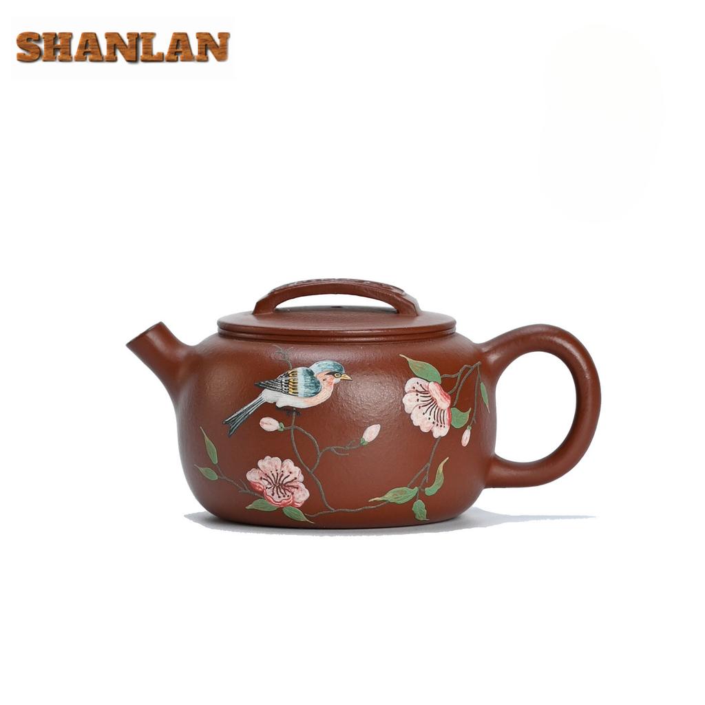 120ml Exquisite Yixing Purple Clay Teapots Handmade Large Caliber Pot Raw Ore Zhu Mud Kettle Zisha Tea Set Ornaments Collection