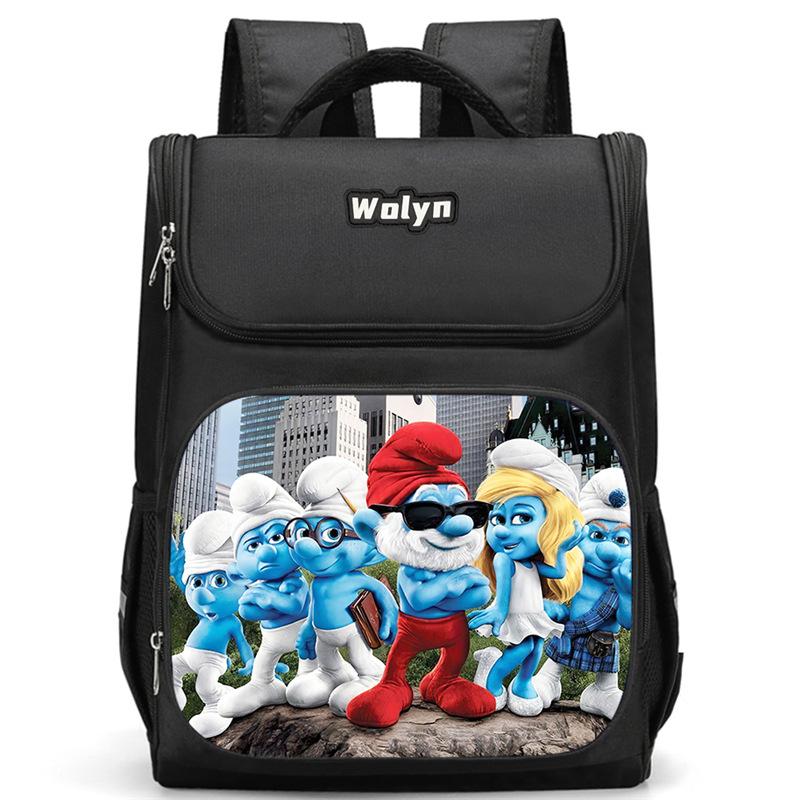 Smurf Anime Backpack Student Schoolbag Computer Bag