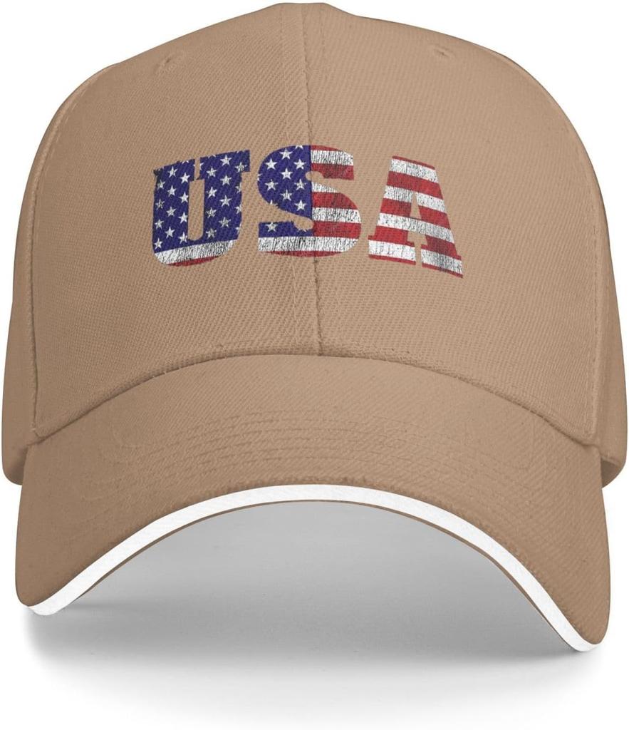 USA Flag Graphic Print Baseball Cap Polyester Adjustable Outdoor Sport Golf Hat for Men Women