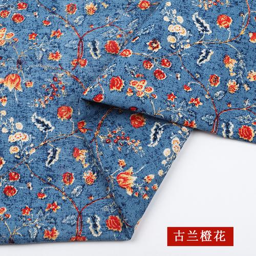 145x50cm Baumwolle Leinen Bedruckter Stoff Kleiner Blumenstoff für Kleider Bekleidungsstoffe Handgefertigt DIY Nähzubehör TJ9778