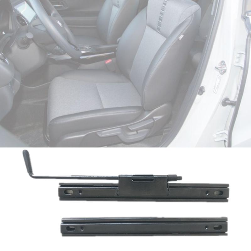 Vehicle Seat Adjustment Rail Assembly, Two Black Metal Slide Rails with Release Handle for Replacing a Worn Seat Sliding Mechanism