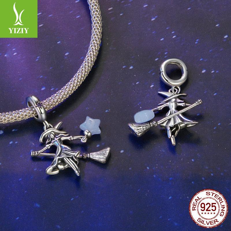 Halloween Luminous Elf Diy Pendant Accessories, Creative Luminous Stone S925 Silver Bracelet Beaded
