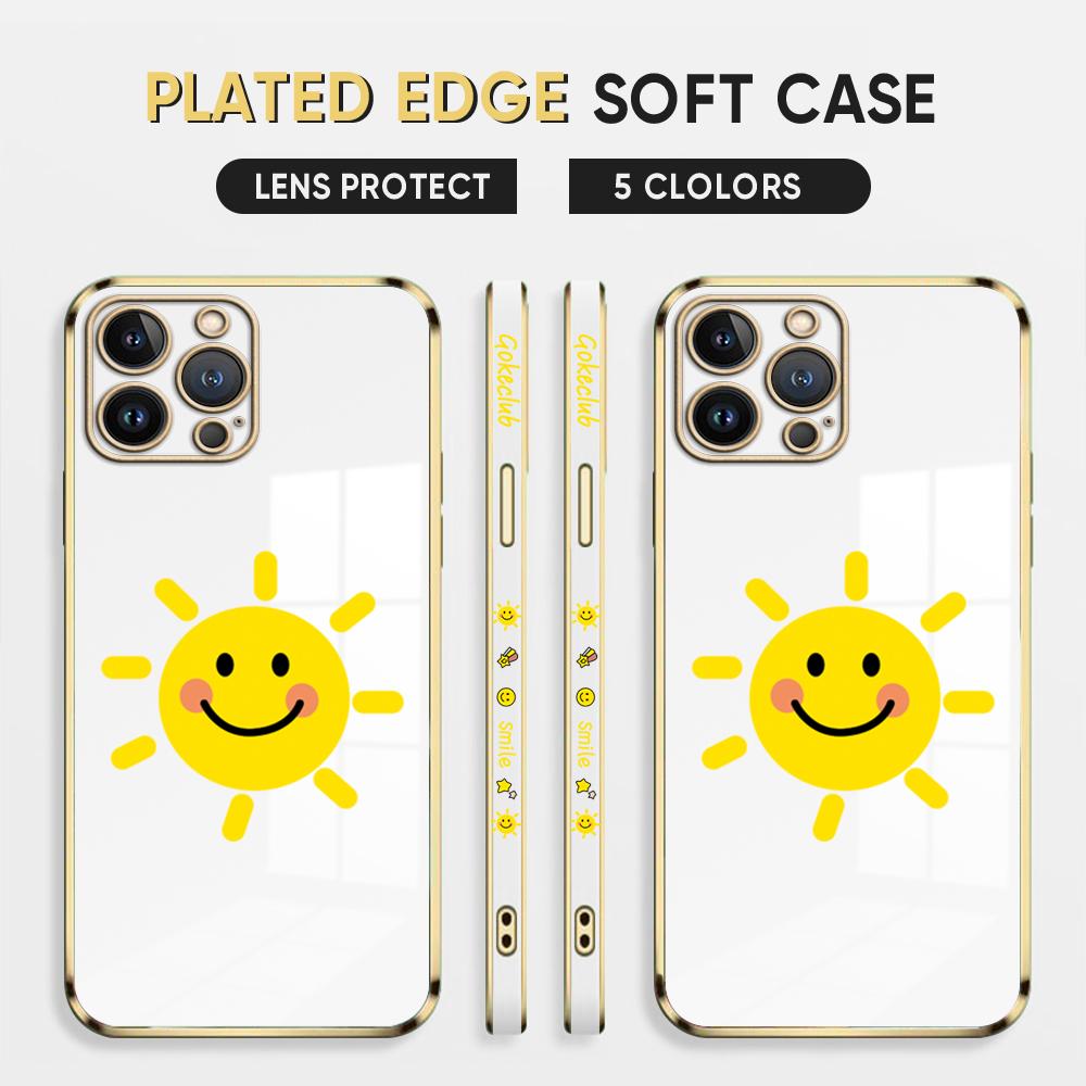 

Простой чехол для телефона с рисунком Sunshine Smile для iPhone 11 13 15 Samsung Galaxy A52 Xiaomi Redmi 12C Note 10 Pro Oneplus Мягкий чехол для смартфона iPhone 13 Pro белый