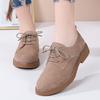 Retro single shoes 2025 spring and autumn women's shoes British style small leather shoes lace-up casual shoes mother shoes non-slip work shoes